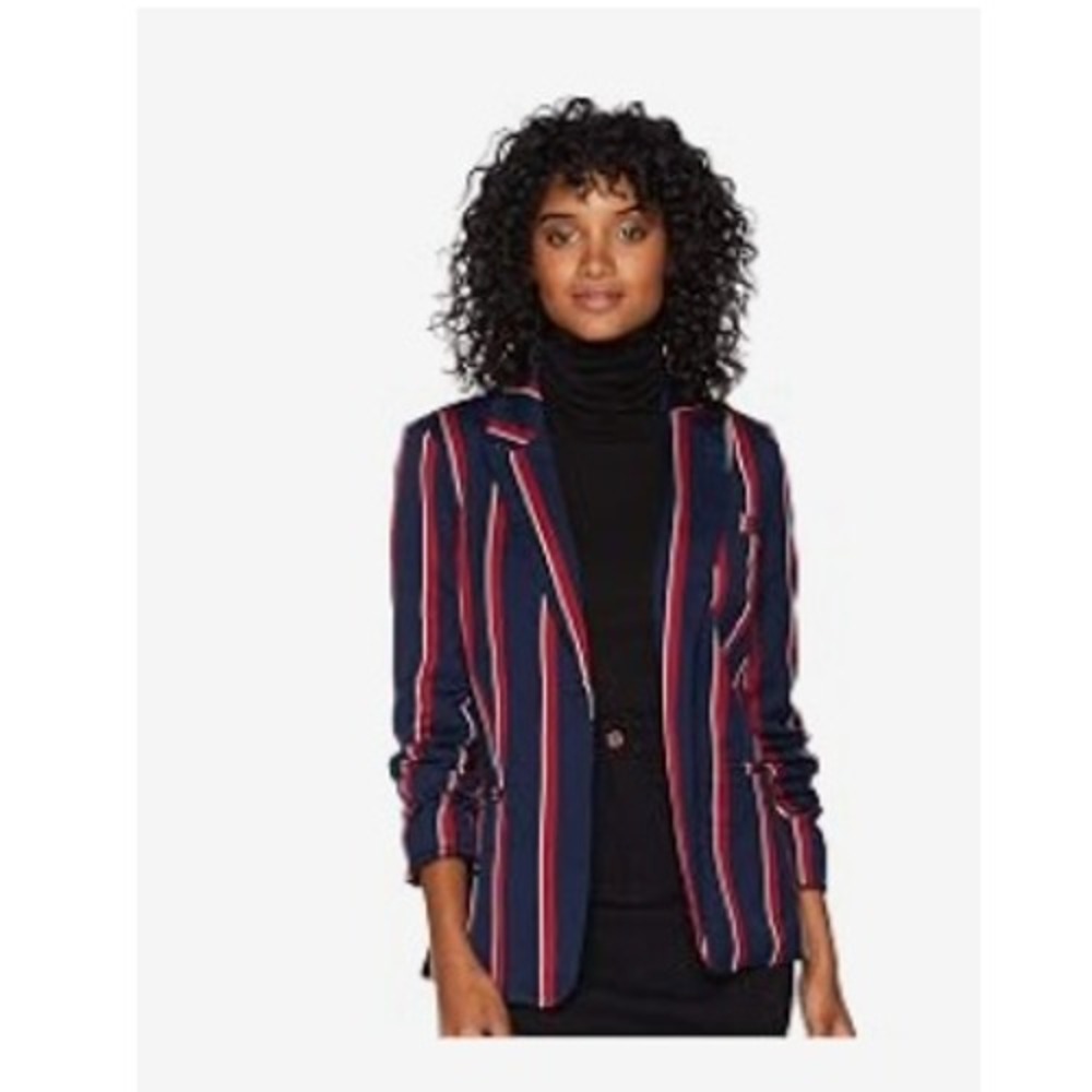 Romeo & Juliet Couture Multi-Stripe Lace-Up Blazer Jacket in Med